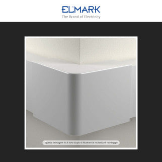 Elmark Angolo Esterno per 2 Canaline Passacavi 80x40 in Plastica Bianca - mod. 56280401