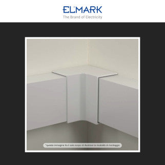 Elmark Angolo Interno per 2 Canaline Passacavi 80x40 in Plastica Bianca - mod. 56280402