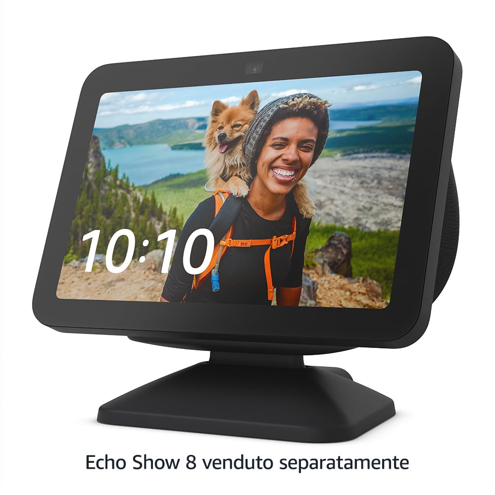 Supporto regolabile per Echo Show 8 (3ª generazione), con ingresso USB-C per la ricarica | Antracite