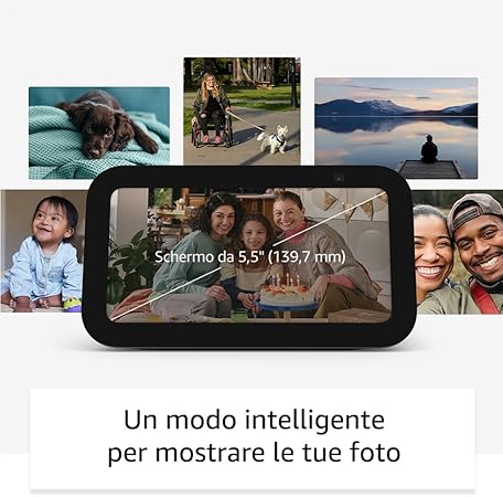 Echo Show 5 (3ª generazione) | Schermo touch intelligente e compatto, con Alexa: controllo della Casa Intelligente e molto altro | Azzurro