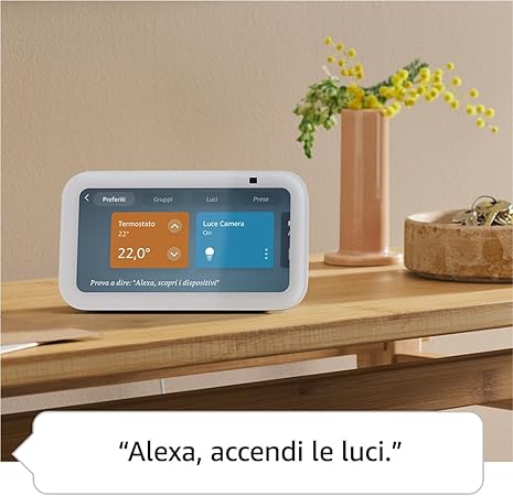 Echo Show 5 (3ª generazione) | Schermo touch intelligente e compatto, con Alexa: controllo della Casa Intelligente e molto altro | Azzurro