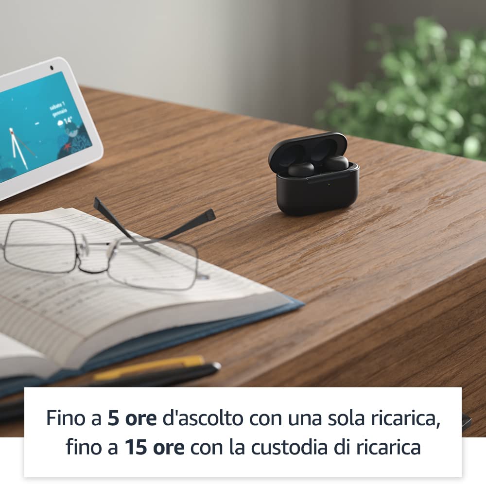 Echo Buds (2ª generazione) | Auricolari wireless con Alexa, cuffiette Bluetooth con cancellazione attiva del rumore, microfono integrato, IPX4 Impermeabili | Bianco ghiaccio