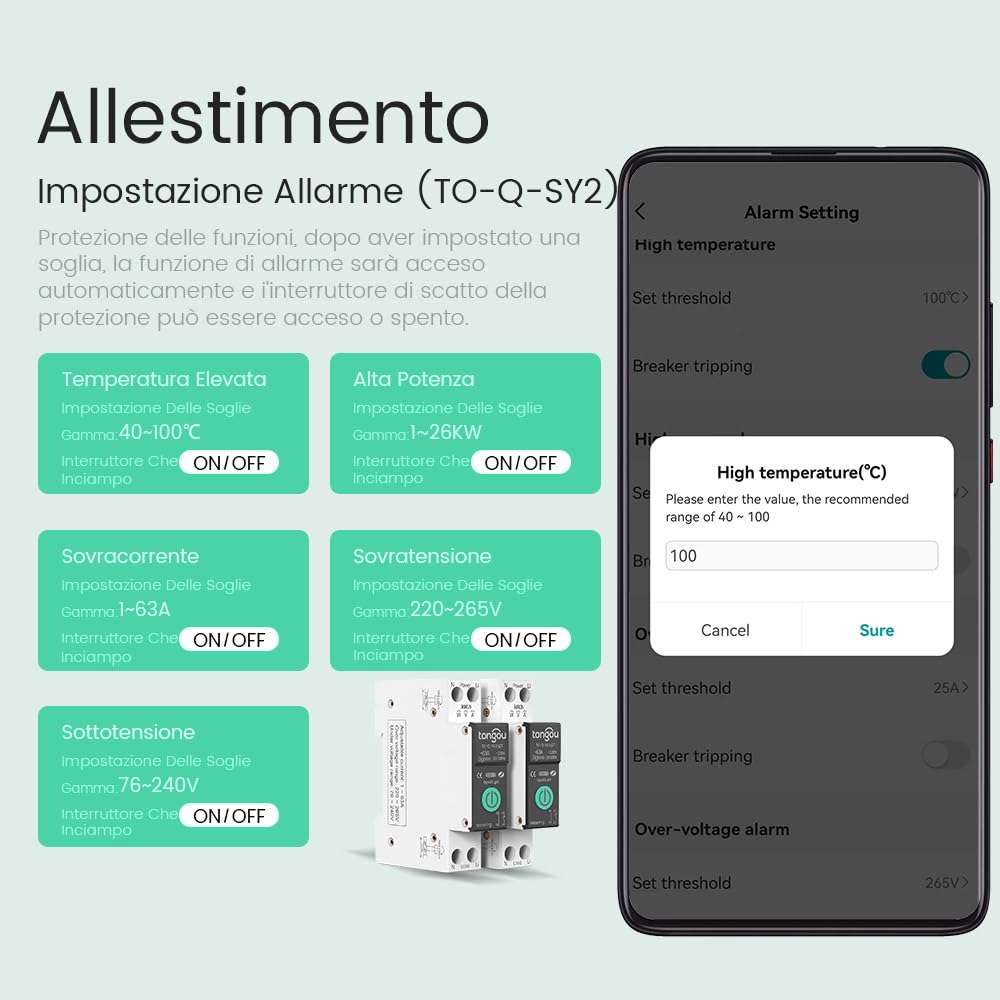 Interruttore WLAN universale Smart Wifi con misurazione del consumo energetico e funzione di protezione da sovraccarico, timer intelligente fai da te, compatibile con Alexa, Google Home Tuya/Smart