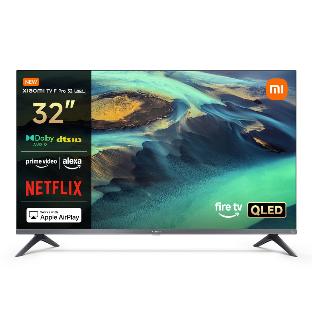 XIAOMI TV F 32, 32 pollici (81 cm), HD, Smart TV, Fire TV,Triple Tuner DVB-C/S/S2/T/T2, Dolby Audio, DTS Virtual:X, DTS-HD, Controllo Vocale Alexa, Compatibile con Apple AirPlay