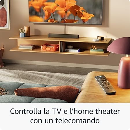 Amazon Fire TV Stick HD | TV gratuita e in diretta, telecomando vocale Alexa, controlli per Casa Intelligente, streaming HD