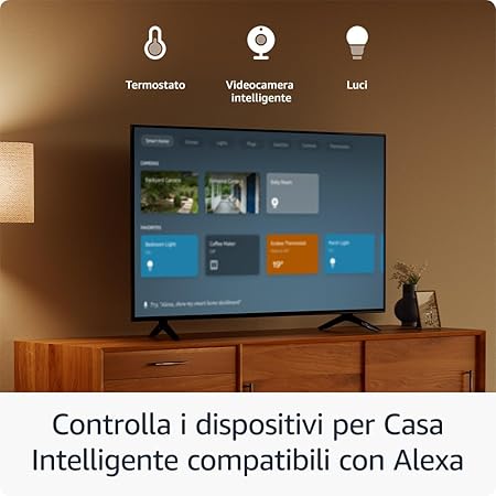 Amazon Fire TV Stick HD | TV gratuita e in diretta, telecomando vocale Alexa, controlli per Casa Intelligente, streaming HD