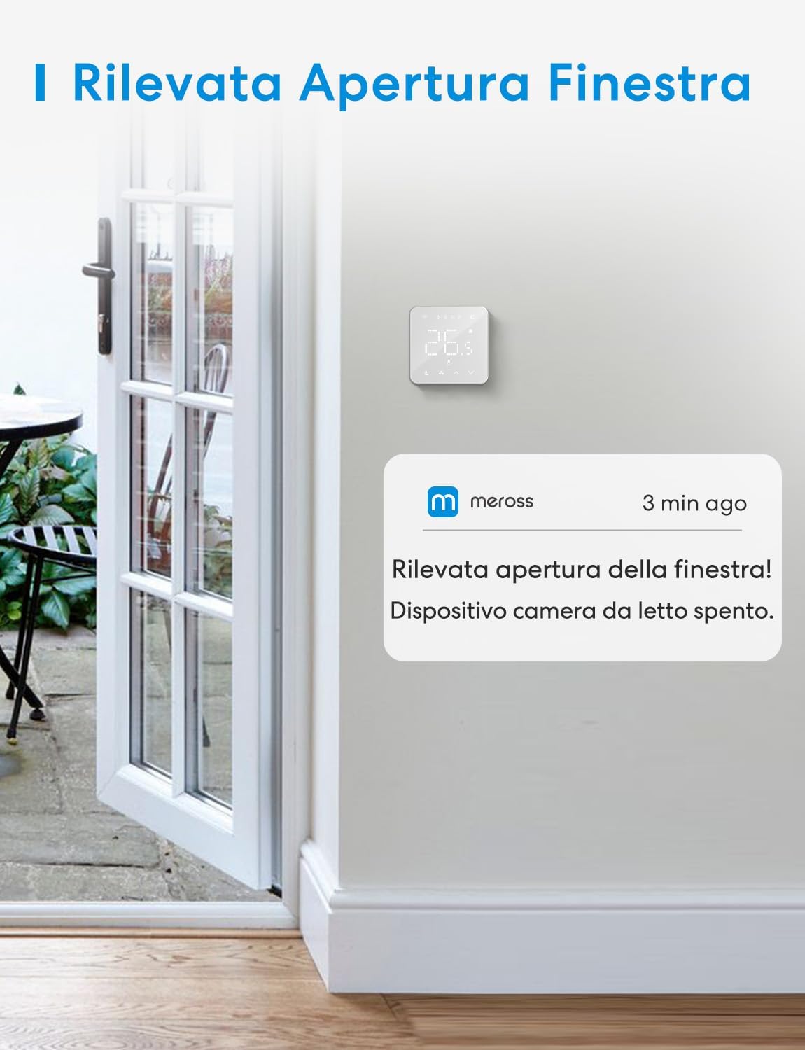 Meross Termostato WiFi, Termostato Smart per Caldaia, Cronotermostato, Termostato da Parete Intelligente per Apple HomeKit, Alexa e Google Assistant, Funzione Programmazione, LED Digitale Touchscreen