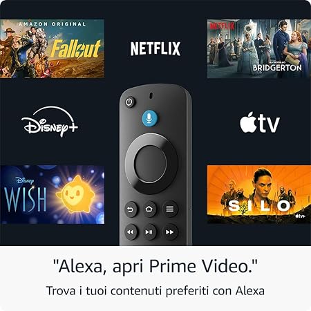 Amazon Fire TV Stick HD | TV gratuita e in diretta, telecomando vocale Alexa, controlli per Casa Intelligente, streaming HD