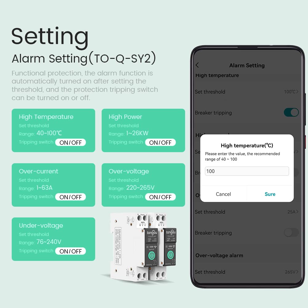 Interruttore WLAN universale Smart Wifi con misurazione del consumo energetico e funzione di protezione da sovraccarico, timer intelligente fai da te, compatibile con Alexa, Google Home Tuya/Smart