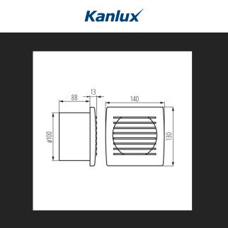 Kanlux Cyklon EOL100T Aspiratore da Canale 19W IPX4 con Timer di Spegnimento - mod. 70938