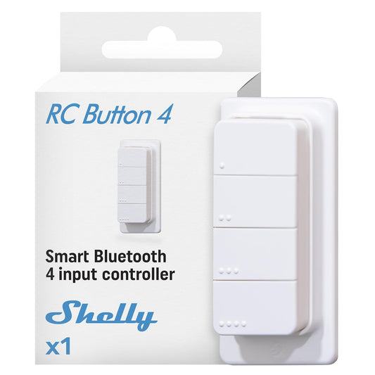 Shelly BLU RC Button 4 - Interruttore con Telecomando Bluetooth, Controlla l'illuminazione e i Dispositivi Intelligenti, Senza Fili, Crittografia Forte, Clic Multiplo, Attivazione dell'azione