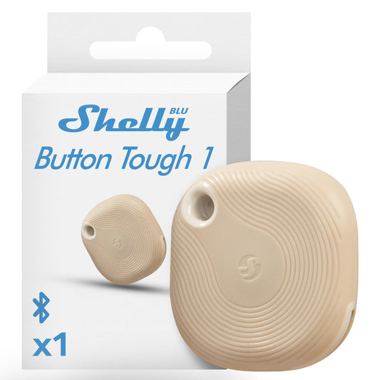 Shelly BLU Button Tough Nero,Pulsante intelligente controllato via Bluetooth,Dimmerazione, accensione e spegnimento di dispositivi e attivazione di scene domotiche,Grado IP54,Applicazione iOS Android