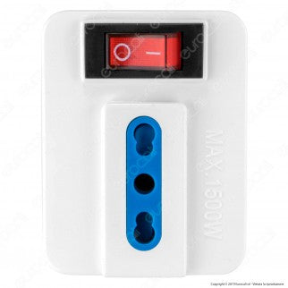 V-Tac Multipresa Adattatore Triplo Colore Bianco 10/16A Italiana con Interruttore - SKU 8831