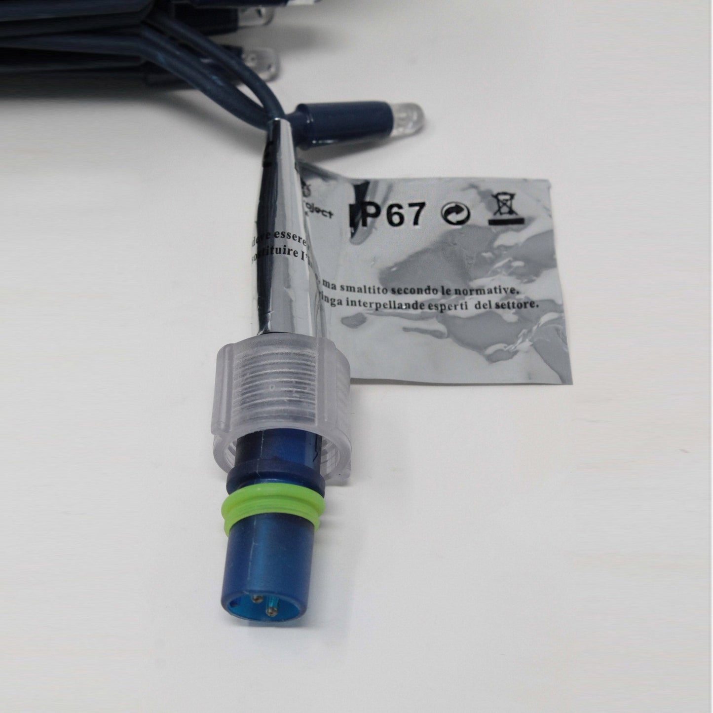 Stringa 5m 230V con flash | cavo blu | catena 60 led (10 flash)