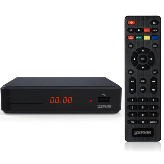 Zephir Decoder Digitale Terrestre Tv Full Hd Dvb-T2 Hevc Usb 2.0 Hdmi Led Tvsat