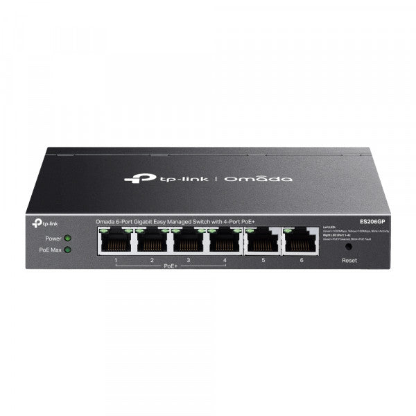 TP-Link Omada ES206GP switch di rete Gestito Gigabit Ethernet (10/100/1000) Supporto Power over Ethernet (PoE) Nero [ES206GP]