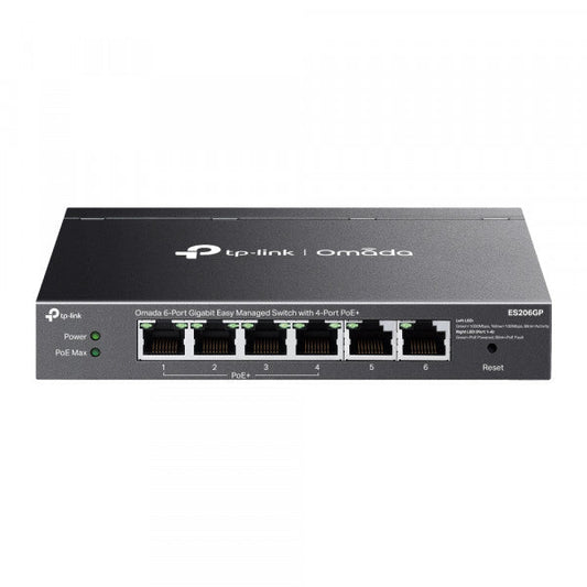 TP-Link Omada ES206GP switch di rete Gestito Gigabit Ethernet (10/100/1000) Supporto Power over Ethernet (PoE) Nero [ES206GP]