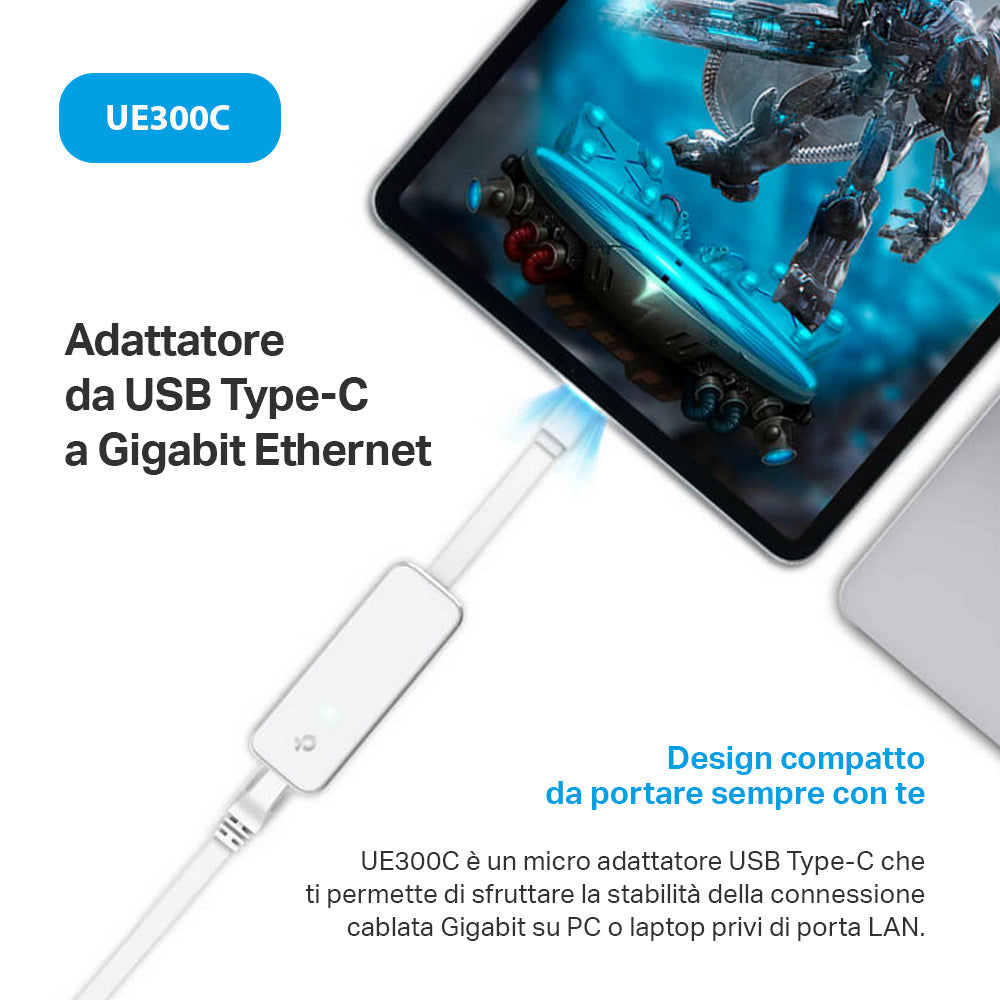 UE300C Adattatore di Rete da USB 3.0 Type C a Gigabit Ethernet