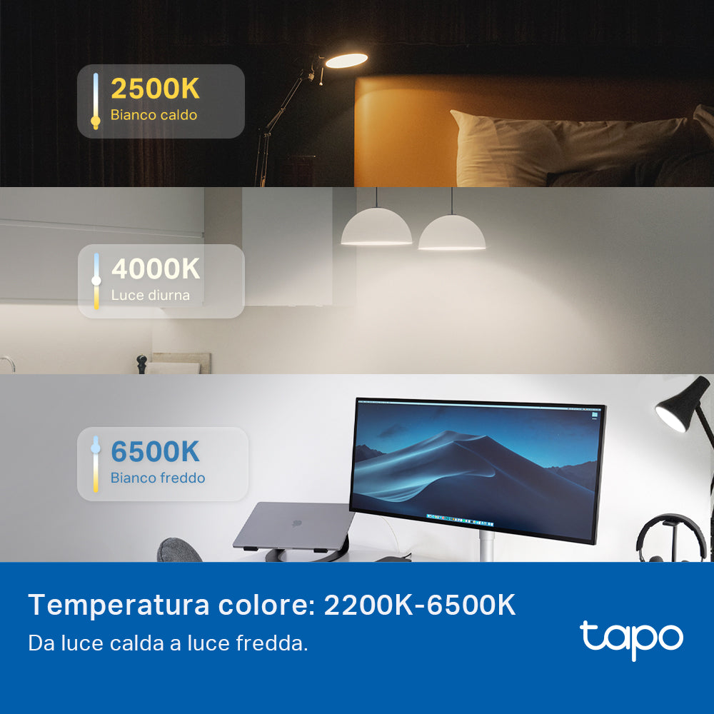 Tapo L535E Lampadina LED Smart Wi-Fi Multicolore E27, Extra-Luminosa, Controllo Vocale con Alexa, Certificata Matter