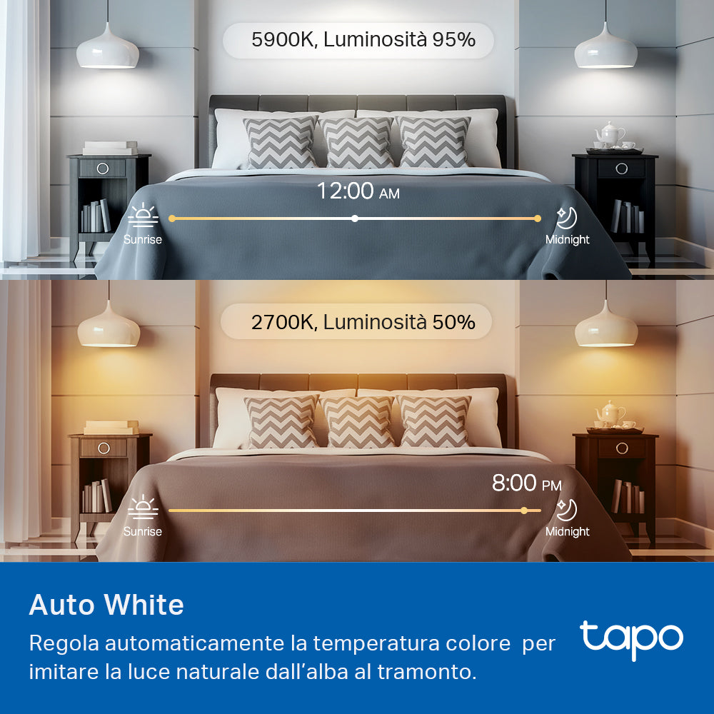 Tapo L535E Lampadina LED Smart Wi-Fi Multicolore E27, Extra-Luminosa, Controllo Vocale con Alexa, Certificata Matter