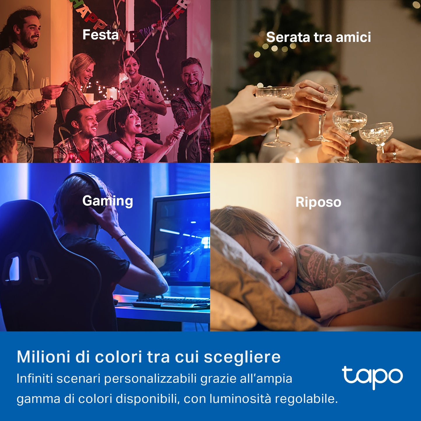Tapo L430C Lampadina LED Smart Wi-Fi Multicolore E14, Controllo Vocale con Alexa, 2pz
