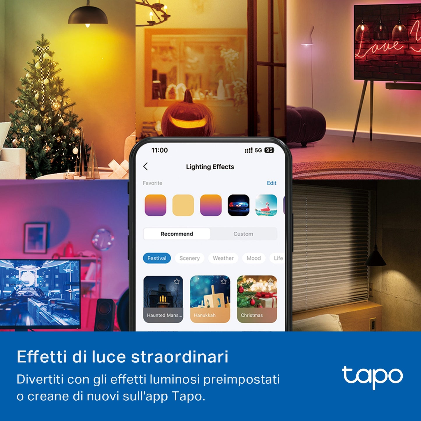 Tapo L430C Lampadina Smart Wi-Fi E14, Multicolore e Dimmerabile, Controllo Vocale con Alexa/Google