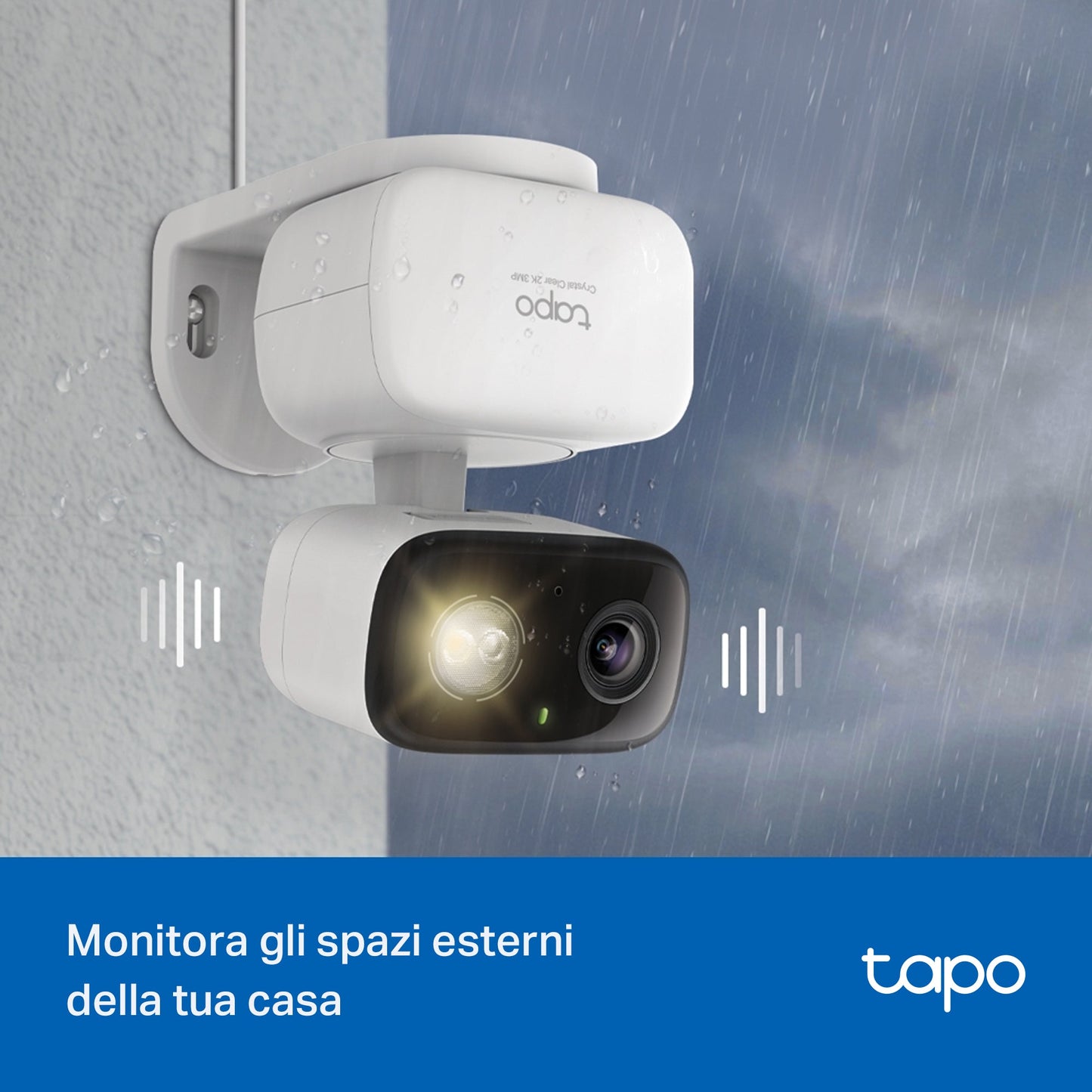 Tapo C216 Telecamera Wi-Fi Esterno/Interno 2K 3MP, 360° Visuale, Visione Notturna a Colori, ⚠️Non a batteria