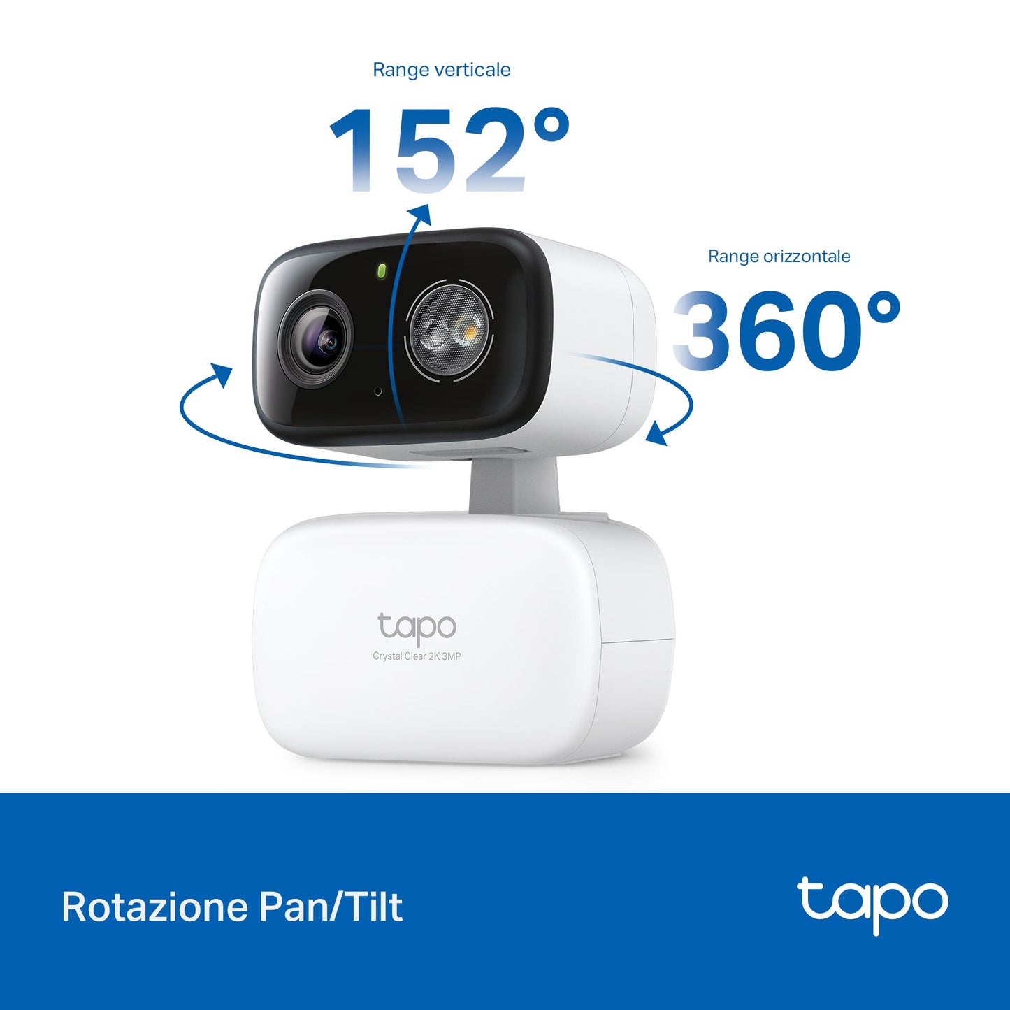 Tapo C236 Telecamera Wi-Fi Esterno/Interno 3K 5MP, Pan/Tilt, Visione Notturna a Colori, Notifiche AI, IP65