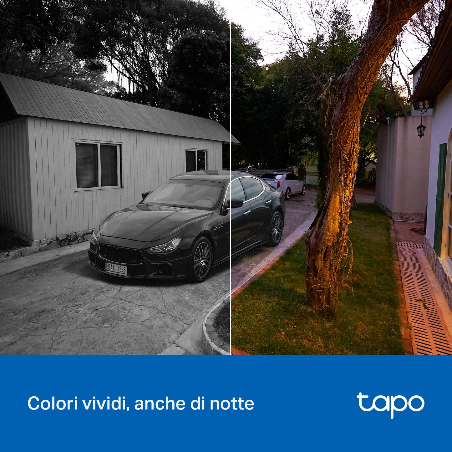 Tapo C216 Telecamera Wi-Fi Esterno/Interno 2K 3MP, 360° Visuale, Visione Notturna a Colori, ⚠️Non a batteria