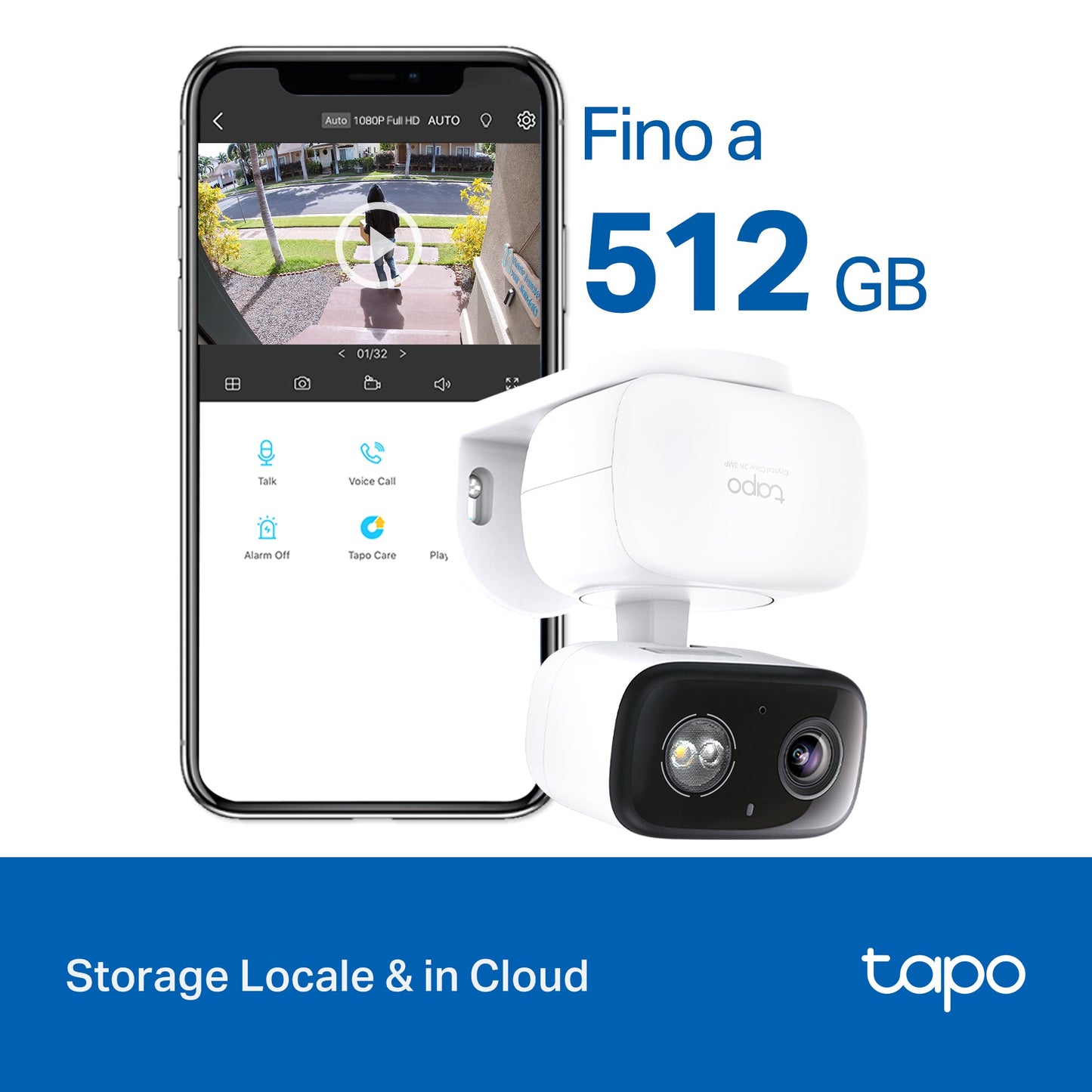 Tapo C216 Telecamera Wi-Fi Esterno/Interno 2K 3MP, 360° Visuale, Visione Notturna a Colori, ⚠️Non a batteria
