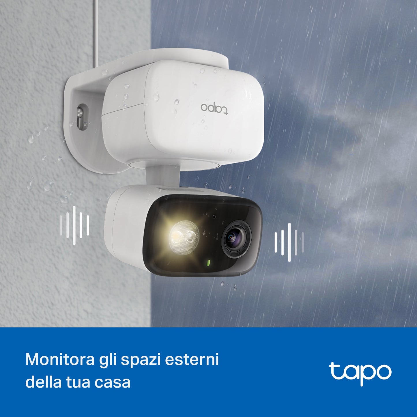 Tapo C206 Telecamera Wi-Fi Esterno/Interno 1080P FHD, 360° Visuale, Visione Notturna a Colori, ⚠️Non a batteria