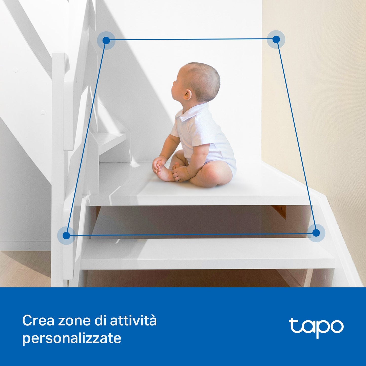 Tapo C206 Telecamera Wi-Fi Esterno/Interno 1080P FHD, 360° Visuale, Visione Notturna a Colori, ⚠️Non a batteria