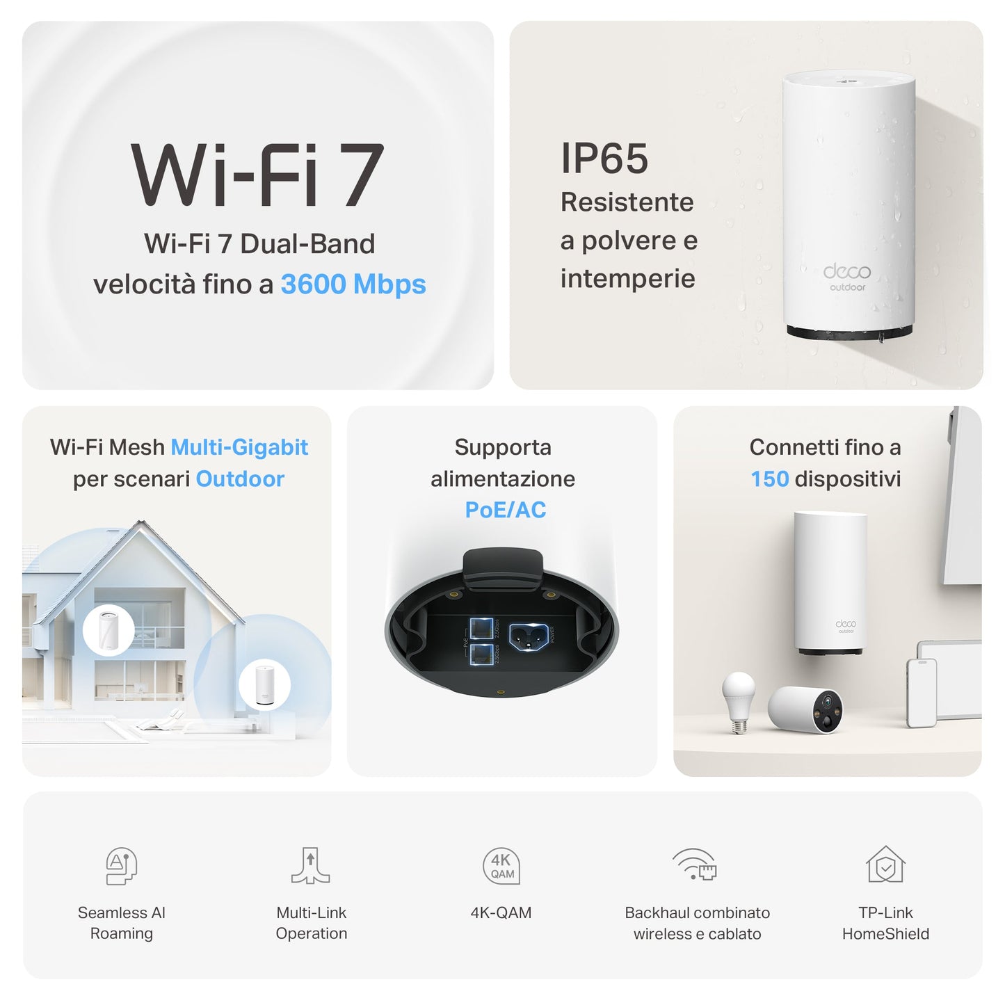 Deco BE25-Outdoor Sistema Mesh Wi-Fi 7 BE3600Mbps