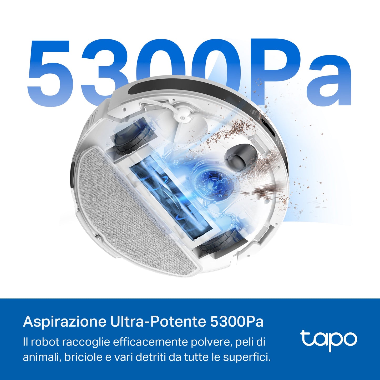 Tapo RV20 Max Plus White Robot Aspirapolvere, All-in-one, Navigazione LiDAR MagSlim,⚠️Aggiungi al carrello: Un Faretto LED gratis!
