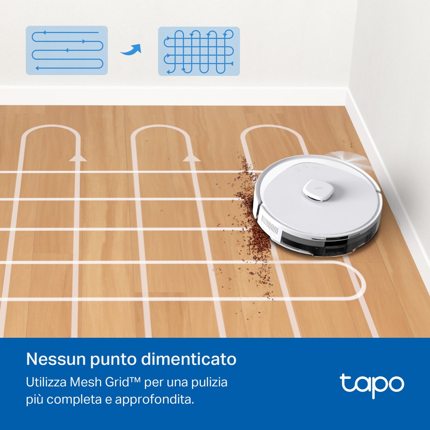Tapo RV30 Max White Robot Aspirapolvere, Doppia Navigazione LiDAR+IMU, ⚠️Aggiungi la Base di Ricarica RVB102 al carrello