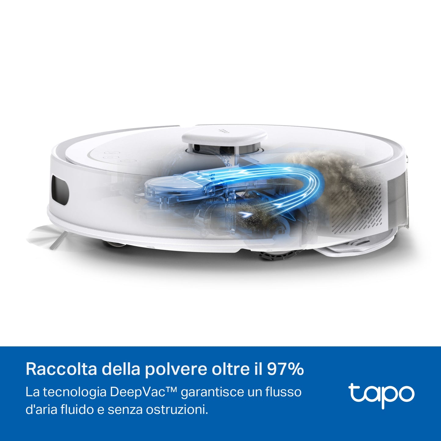 Tapo RV30 Max White Robot Aspirapolvere, Doppia Navigazione LiDAR+IMU, ⚠️Aggiungi la Base di Ricarica RVB102 al carrello