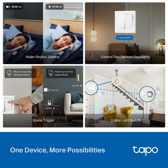 Tapo S112 Relè Interruttore con Misurazione di Consumo, Intelligente WiFi e Bluetooth a 2 Canali 6A