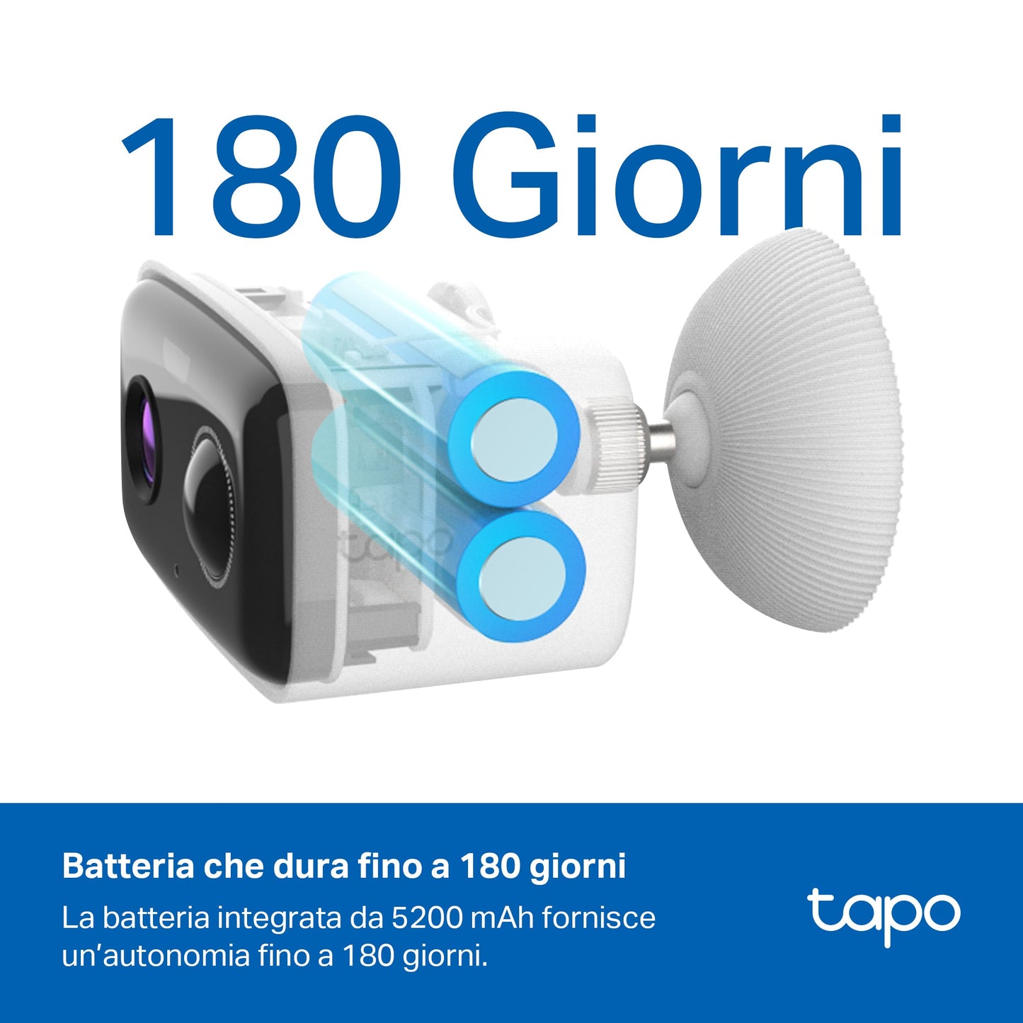 Tapo C400 1080P FHD Telecamera Wi-Fi Esterno a Batteria 5200 mAh, Visione Notturna a Colori