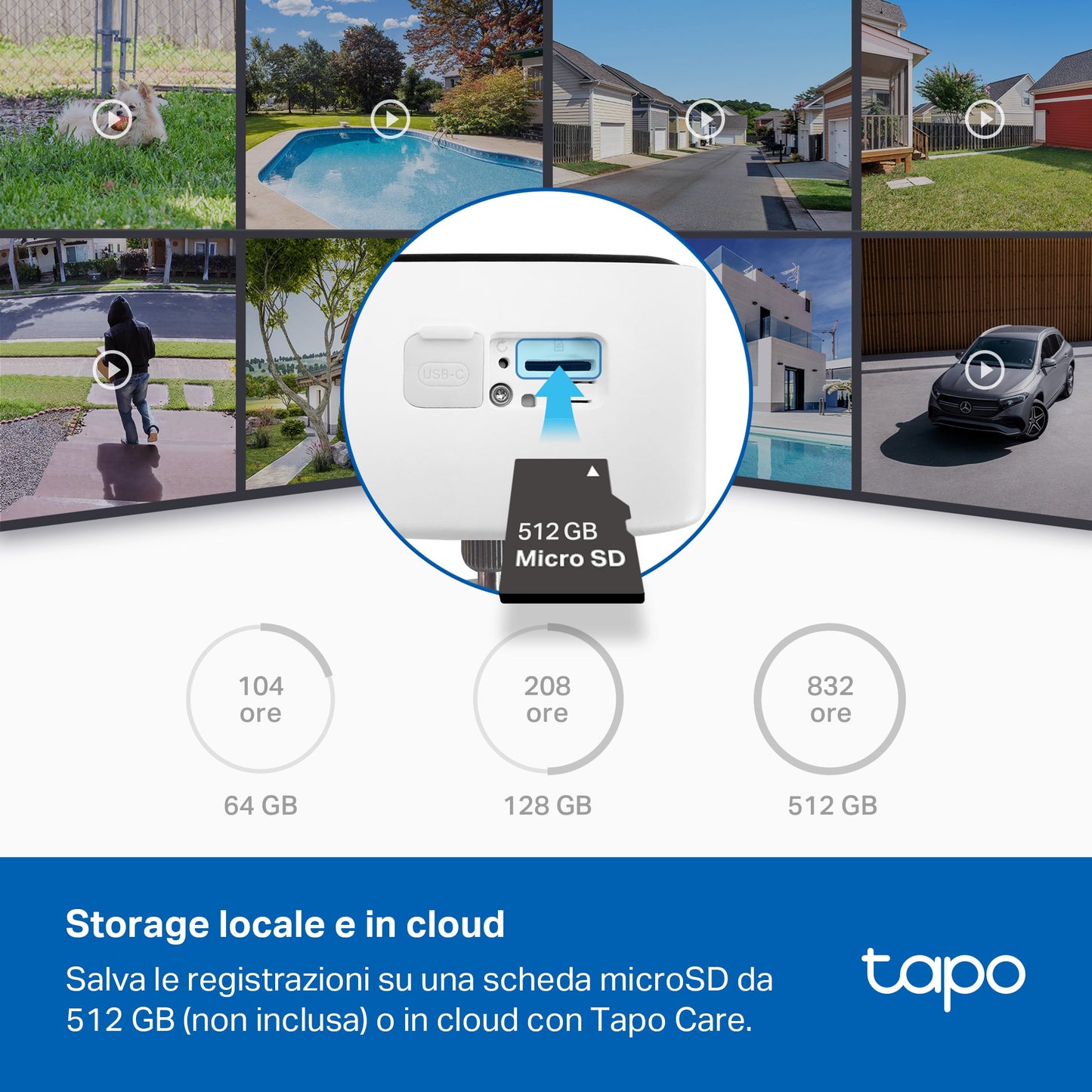 Tapo C400 1080P FHD Telecamera Wi-Fi Esterno a Batteria 5200 mAh, Visione Notturna a Colori