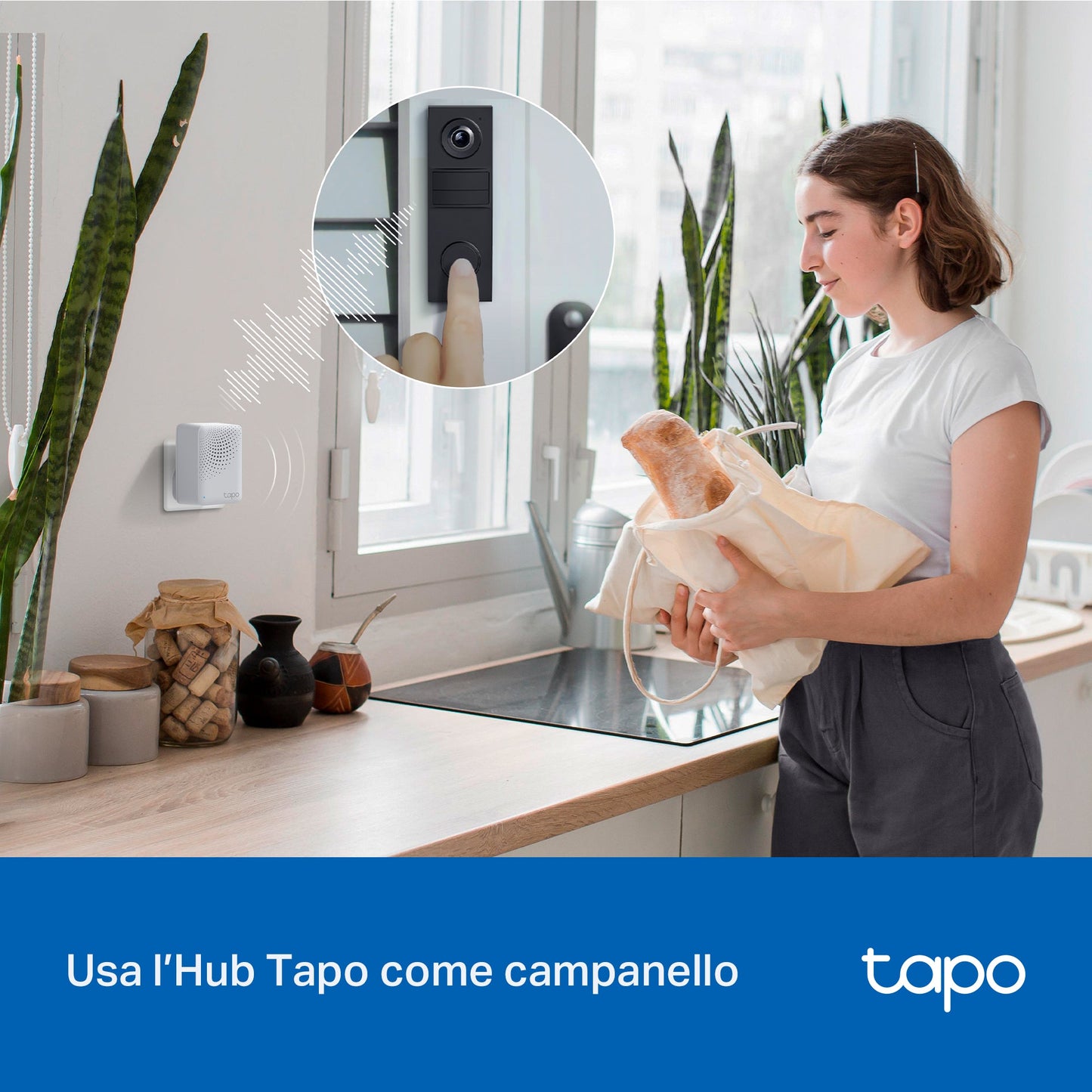 Tapo D205 Video Campanello 2K 3MP, Visione Notturna, Batteria 5200mAh