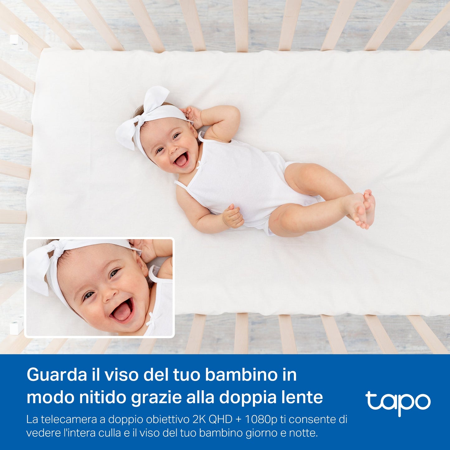 Tapo C840 Baby Monitor, Telecamera Wi-Fi Interno 4MP+2MP Doppia Lente, Visione Notturna e Allarme Urlo