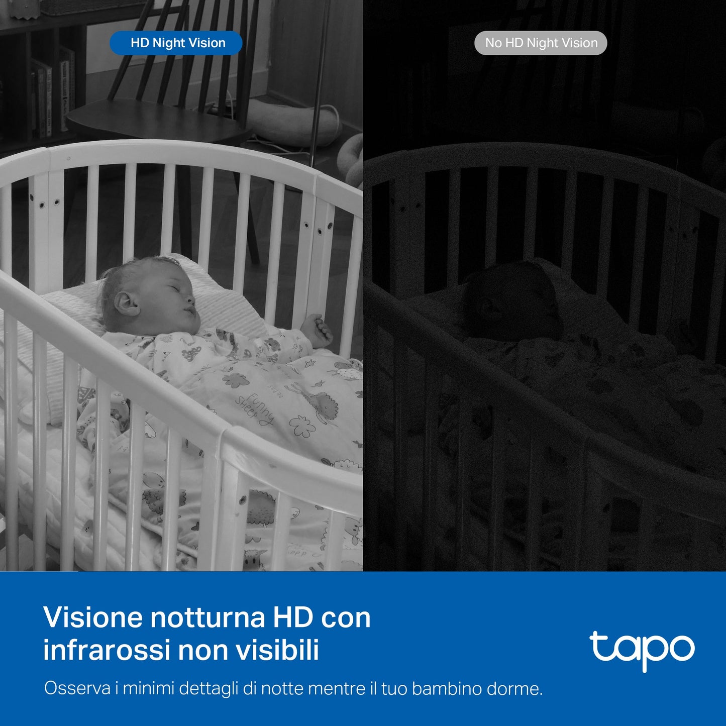 Tapo C840 Baby Monitor, Telecamera Wi-Fi Interno 4MP+2MP Doppia Lente, Visione Notturna e Allarme Urlo