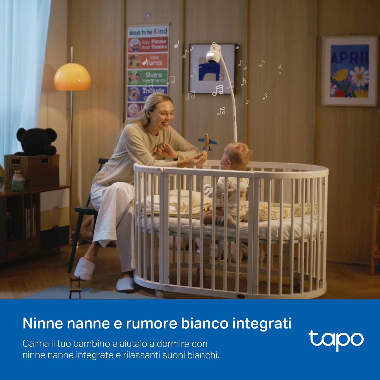 Tapo C840 Baby Monitor, Telecamera Wi-Fi Interno 4MP+2MP Doppia Lente, Visione Notturna e Allarme Urlo