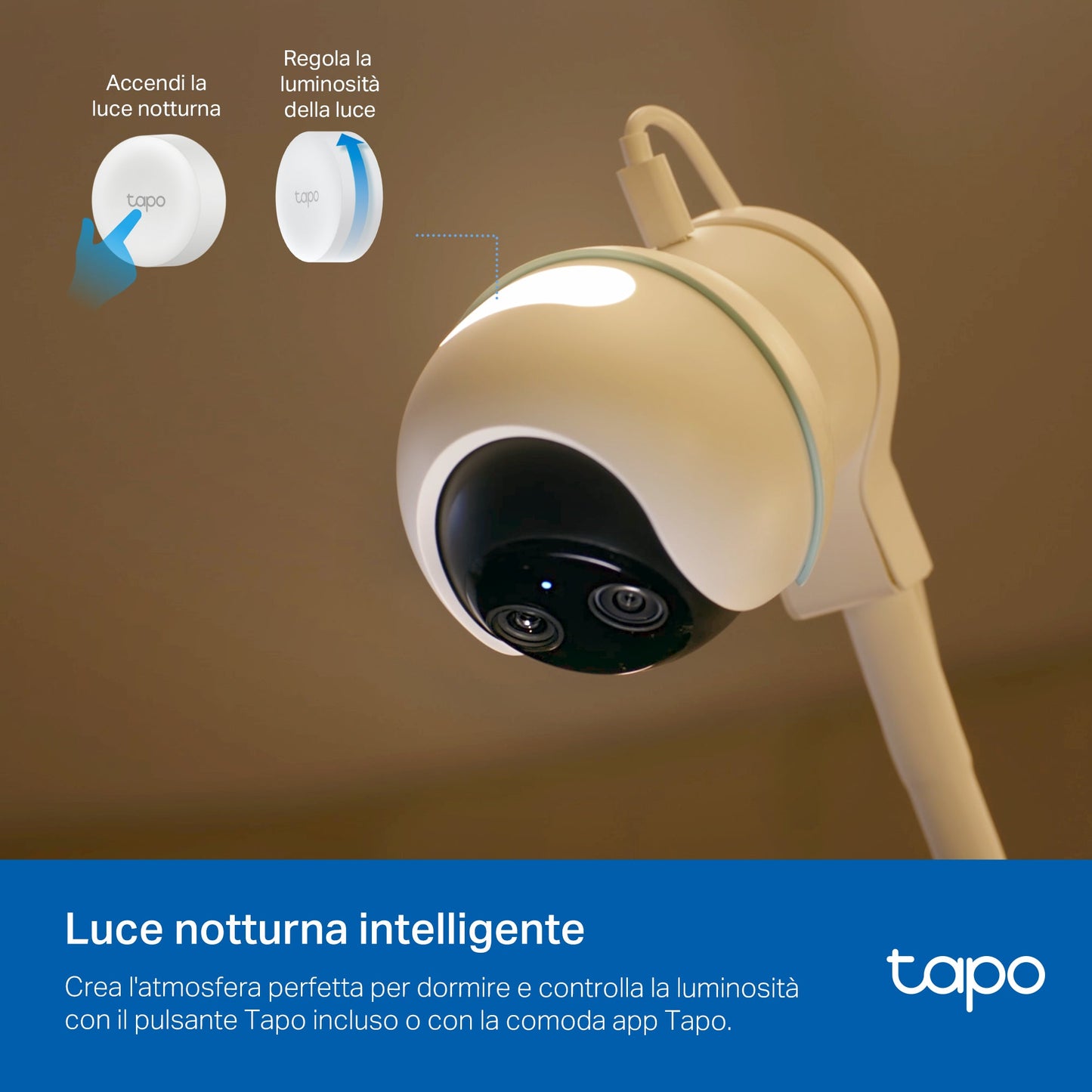 Tapo C840 Baby Monitor, Telecamera Wi-Fi Interno 4MP+2MP Doppia Lente, Visione Notturna e Allarme Urlo