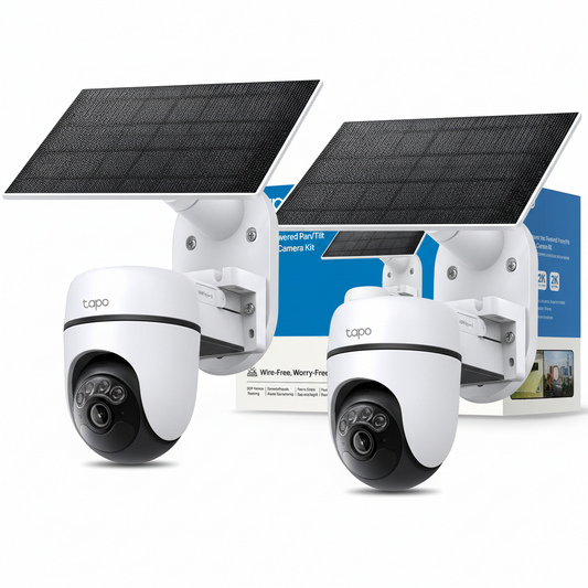 Tapo C610 KIT Telecamera WiFi Esterno 2K 3MP Senza Fili con Pannello Solare, 360° PTZ, Batteria 6700mAh, 2pz