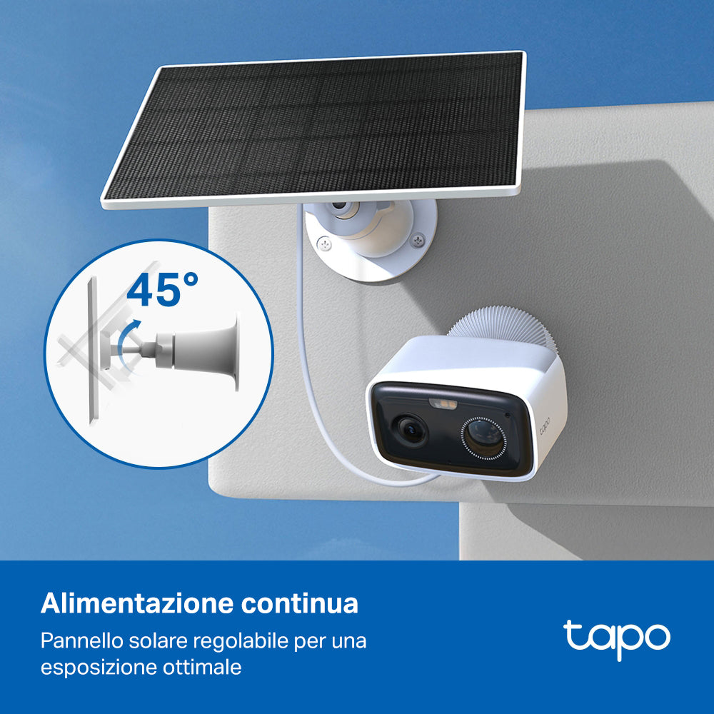 Tapo C400 KIT Telecamera Wi-Fi Esterno a Batteria FHD 2MP con Panello Solare, Visione Notturna a Colori