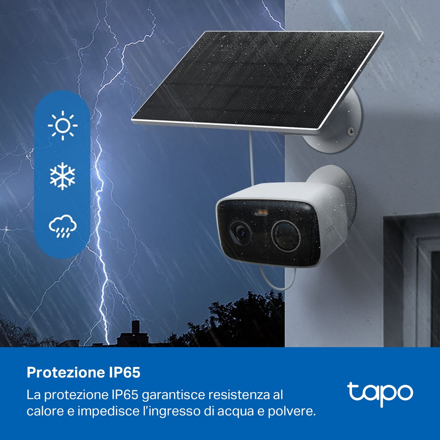 Tapo C400 KIT Telecamera Wi-Fi Esterno a Batteria FHD 2MP con Panello Solare, Visione Notturna a Colori