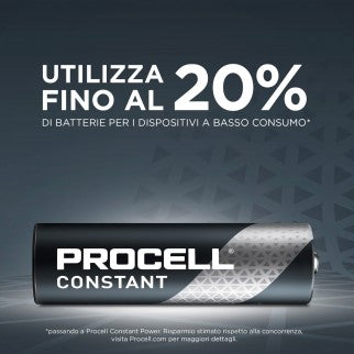 BT 121 - Procell Duracell Constant Power LR6 Stilo AA Mignon 1.5V for Low Drain Devices Pile Alcaline - Confezione da 10 Batterie