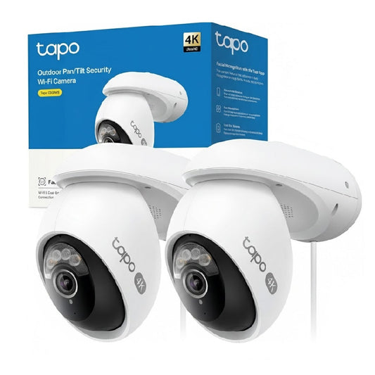 Tapo C560WS Telecamera Wi-Fi Esterno 4K 8MP, 360° Visuale, Visione Notturna a Colori Starlight, Wi-Fi/Ethernet, 2pz, ⚠️Non a batteria