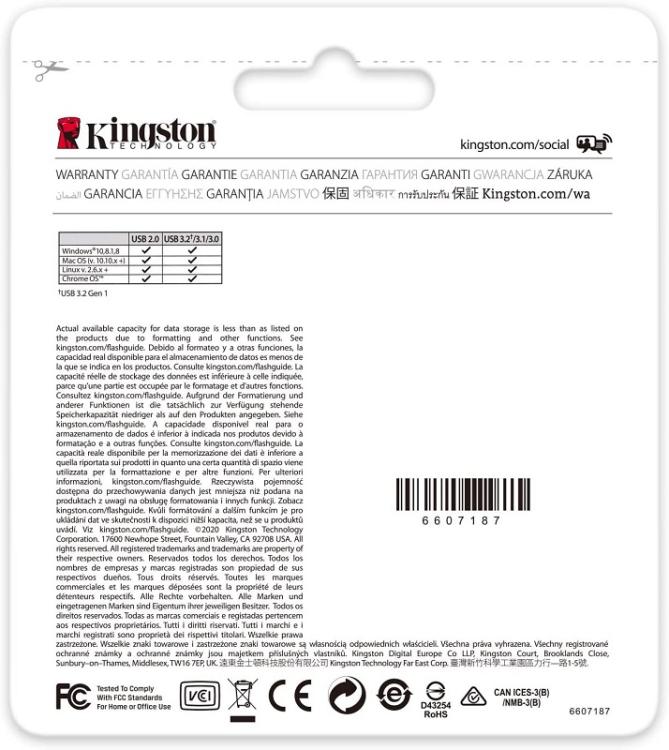 Kingston Dtxm/256Gb Usb 3.2 Chiavetta Pendrive A Scomparsa Datatravel Exodia M